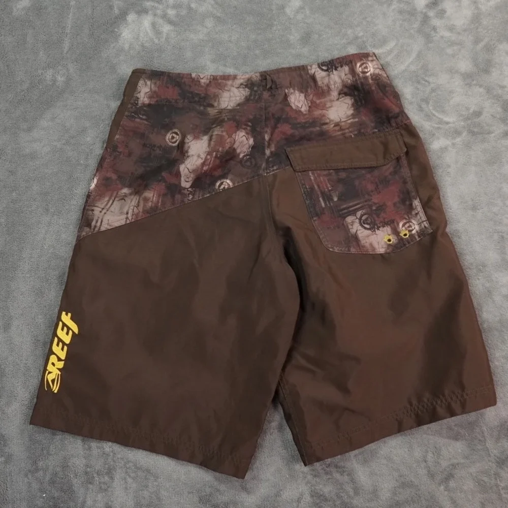 North Face REEF Cryptic Board Shorts Mens Medium Brown Surf‎ Turf Code